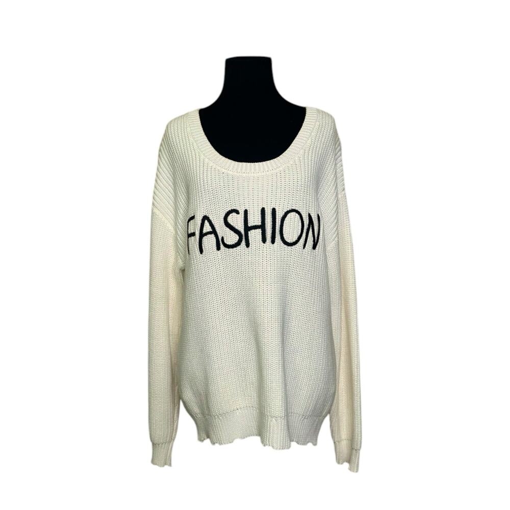 Unwine creamy white cotton FASHION long sleeves sweater size M